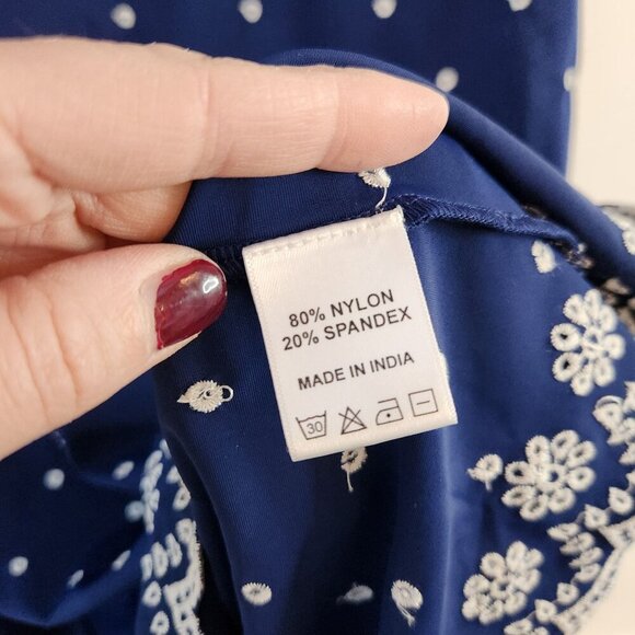 NWT Jude Connally Beth Shift Dress Eyelet Navy Blue Nautical Women's XS - Picture 9 of 10